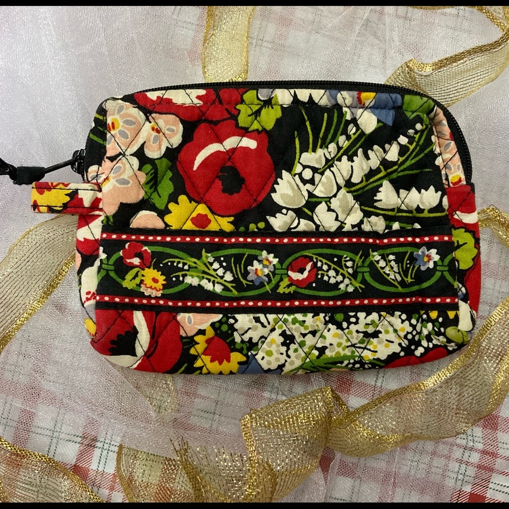 Vera Bradley Floral Cosmetic Bag - Red, Green, Black